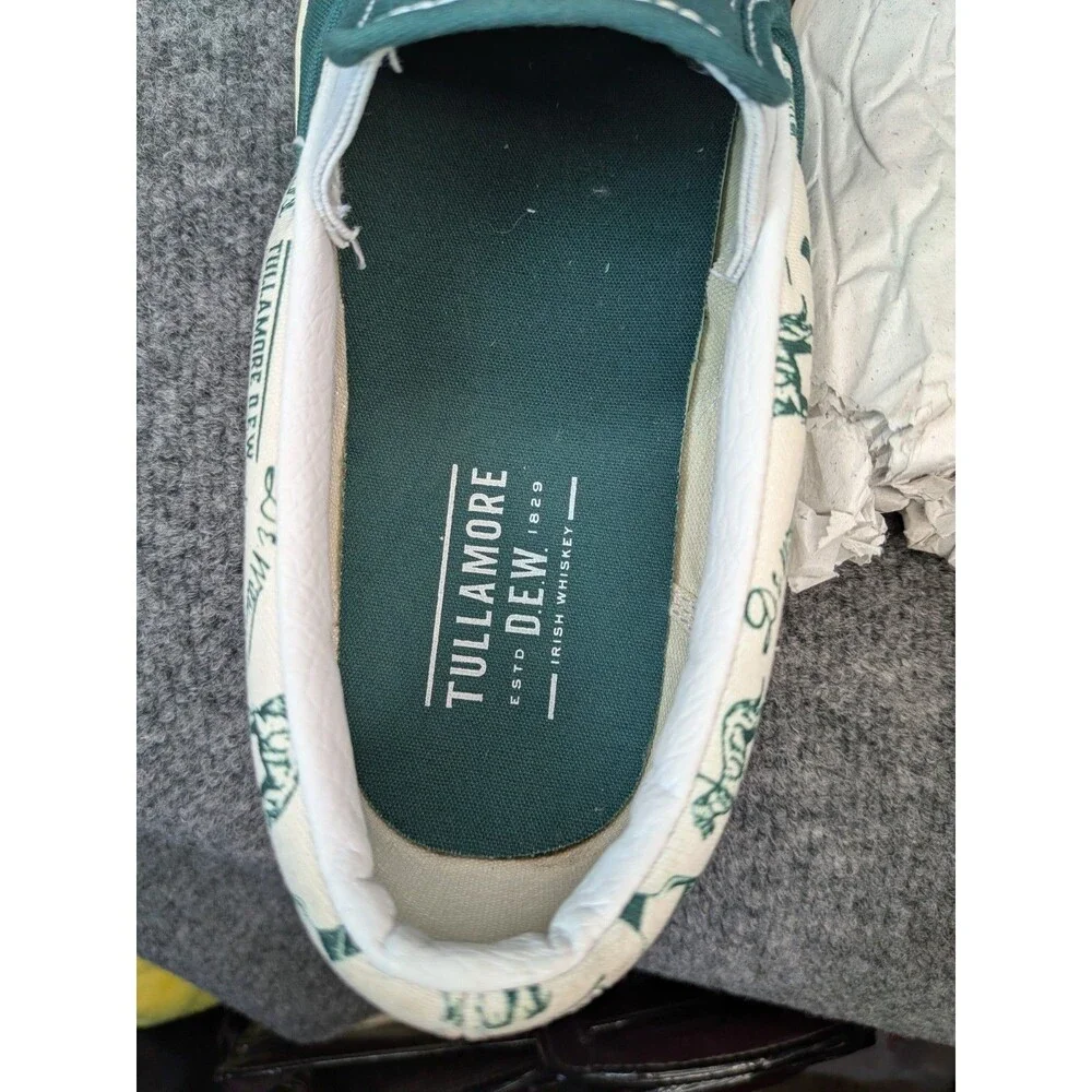 Tullamore Whiskey Slip On Skateboard Shoes Size 10 Green & White Excellent Cond. - Picture 14 of 16